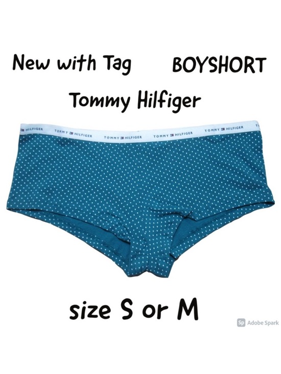 Tommy Hilfiger Other - 3/$18 Tommy Hilfiger teal polka dot boyshort panty with logo waistband size S